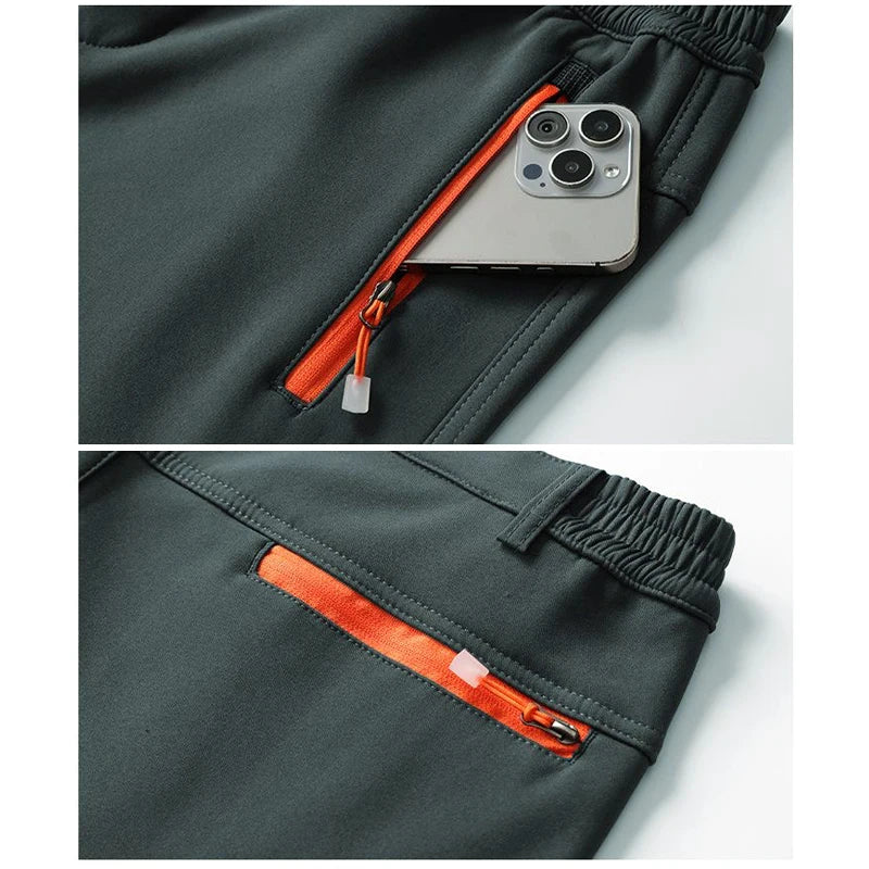 Men's Skiing Snow Pants Camping Fleece Lined Waterproof Winter Insulated Hiking Trekking Pant Outdoor Work Hunting