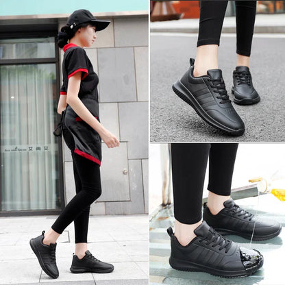 Casual Chef Shoes four Season new Lightweight Soft Sole Comfort Oil proof Men and Women's Chef Business Work Leather Shoe