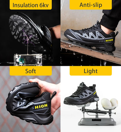 Work Safety Shoes Men Safety Boots Anti-smash Anti-puncture Work Shoes Sneakers Shoes Male Work Boot Indestructible