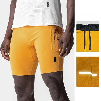 Men's Workout Shorts Quick Dry Skinny Running Shorts Gym Fitness Jogger Stretch Slim Fit Bodybuilding Short Pants Activewear