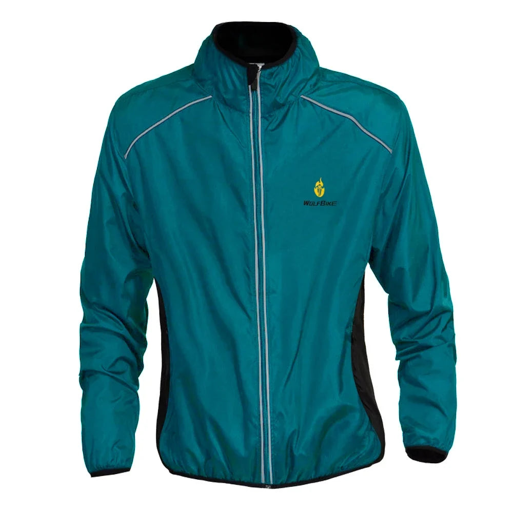 Men Windproof Water-repellent Reflective Cycling Jacket MTB Bicycle Long Sleeve Windbreaker Bike Coat Jersey