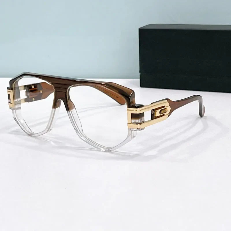 163 luxury designer men's sunglasses  women high quality acetate alloy irregular square frame Prescription eyeglasses fashion