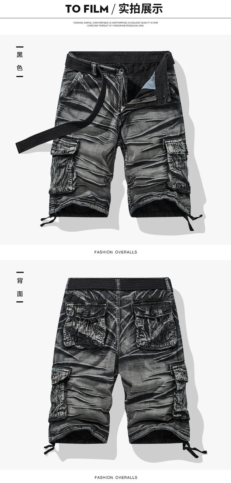 Men Multi Pocket Casual Breathable Sports New Shorts Men Summer Cargo Shorts Men Loose Plus Size Pure Cotton Five Point Pants