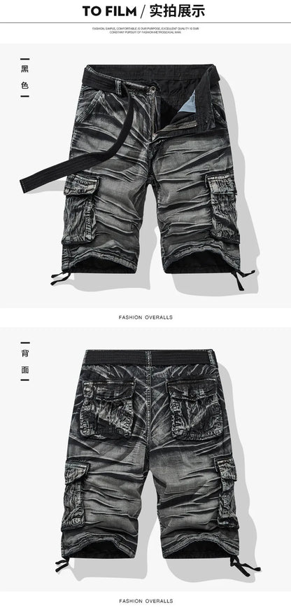 Men Multi Pocket Casual Breathable Sports New Shorts Men Summer Cargo Shorts Men Loose Plus Size Pure Cotton Five Point Pants