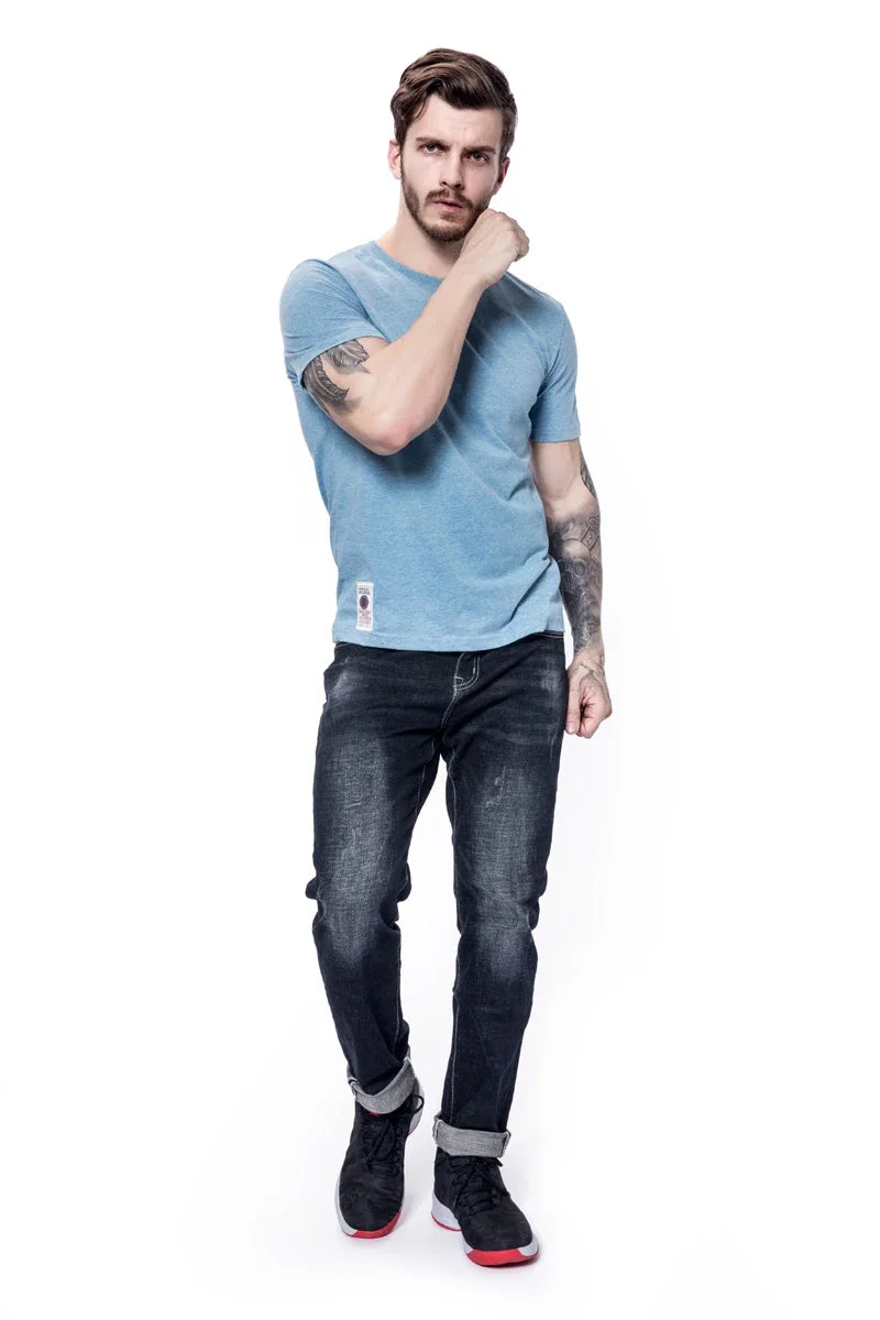 Men's Solid T-shirt Cotton t shirt Men Causal O-neck Basic Tshirt Male High Quality Classical Tops