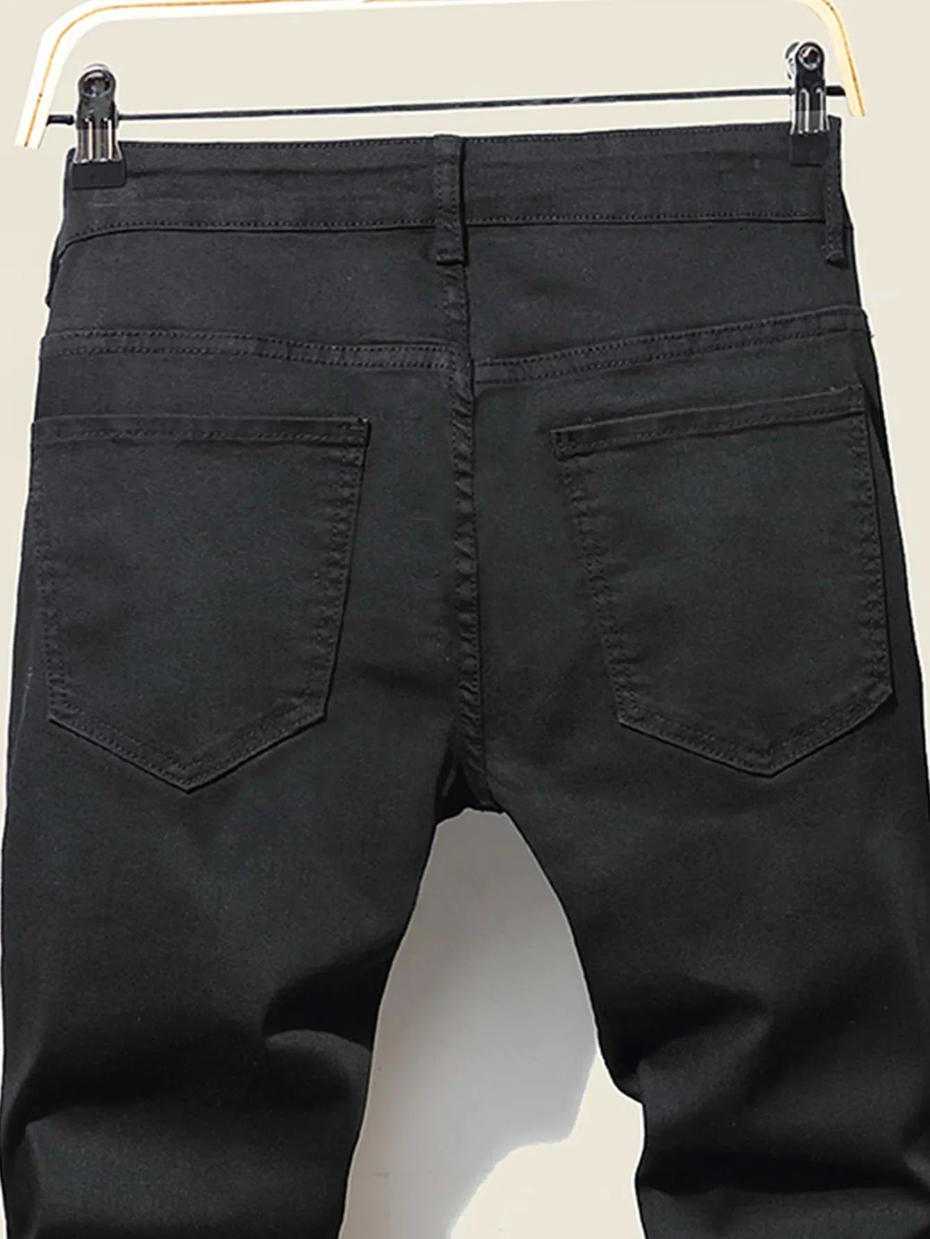 Men's Jeans Cool Ripped Skinny Trousers Stretch Slim Denim Jeans Pants Patchwork Hip Hop Black Blue Casual Jogging Jeans for Men