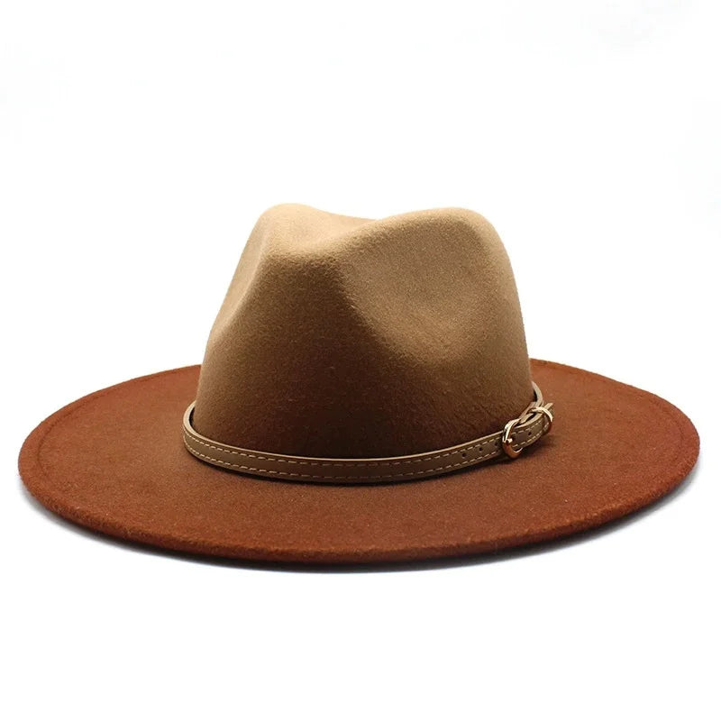 British-style Men's and Women's Fedoras, Gradient-coloured Jazz Caps, Tweed Top Hats and Wide-brimmed Hats for Autumn