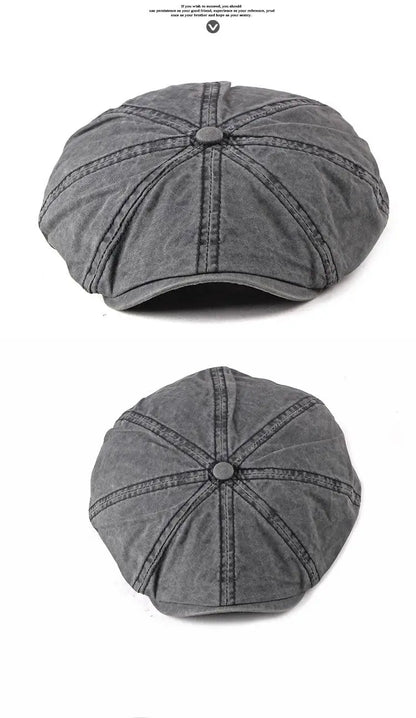 Men's Women's Beret Hat New Fashion Newsboy Caps Outdoor Streetwear Washed Denim Peaked Cap Casual Vintage Boina Hatss