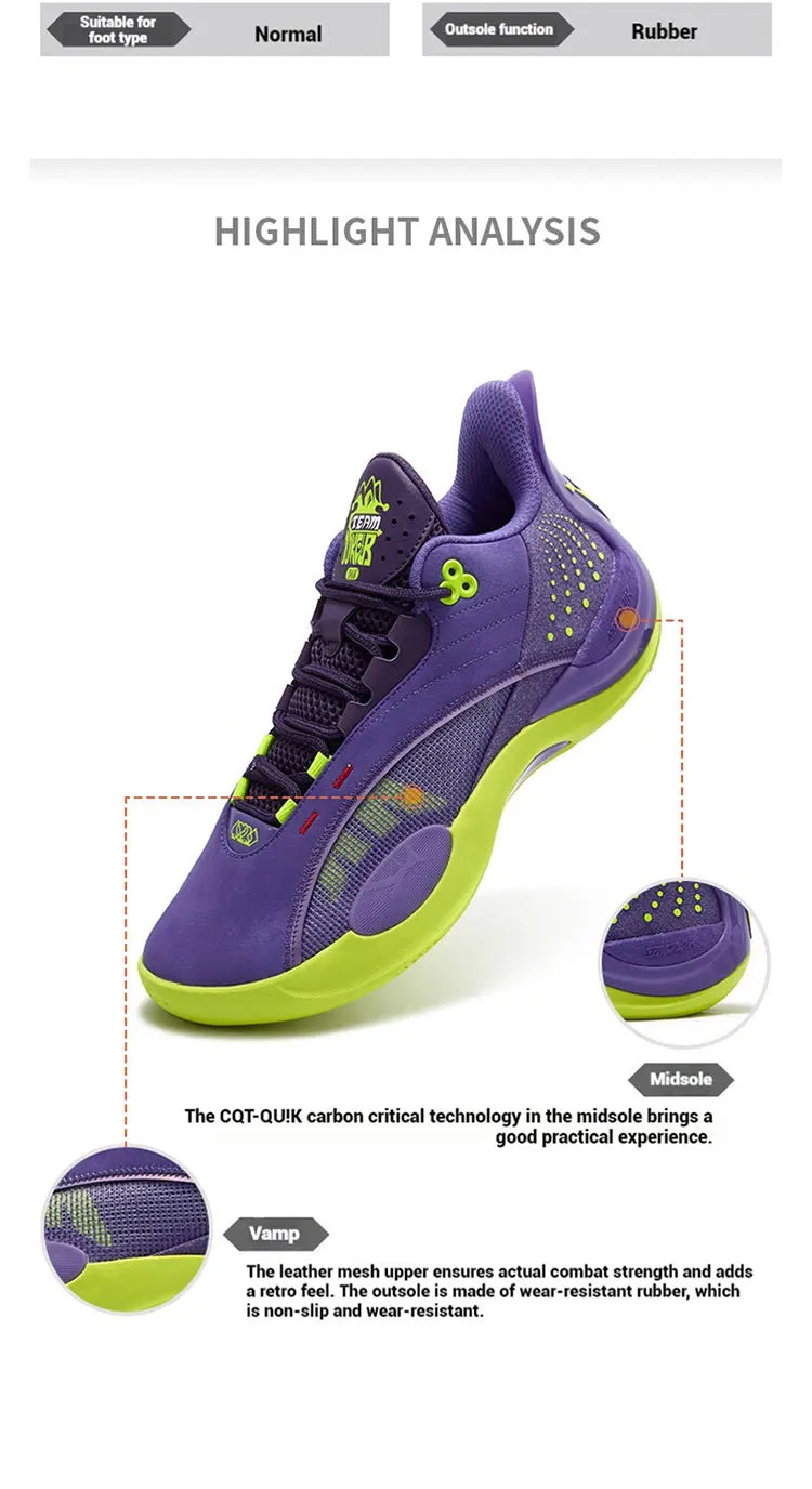 Team Joker Men Basketball Shoes Combat Rebound Anti-slip Wear-resistant CQT-QU!K Stable High-top Sneakers 572511105