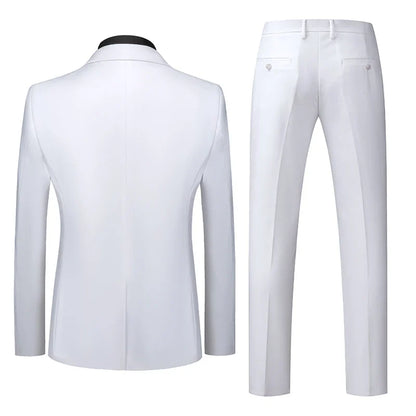 2026 New Men's Suit 3-Piece, Wedding Party Dress Jacket Vest Trousers, Fashion Slim Fit Blazer Waistcoat Pants Red Blue Green
