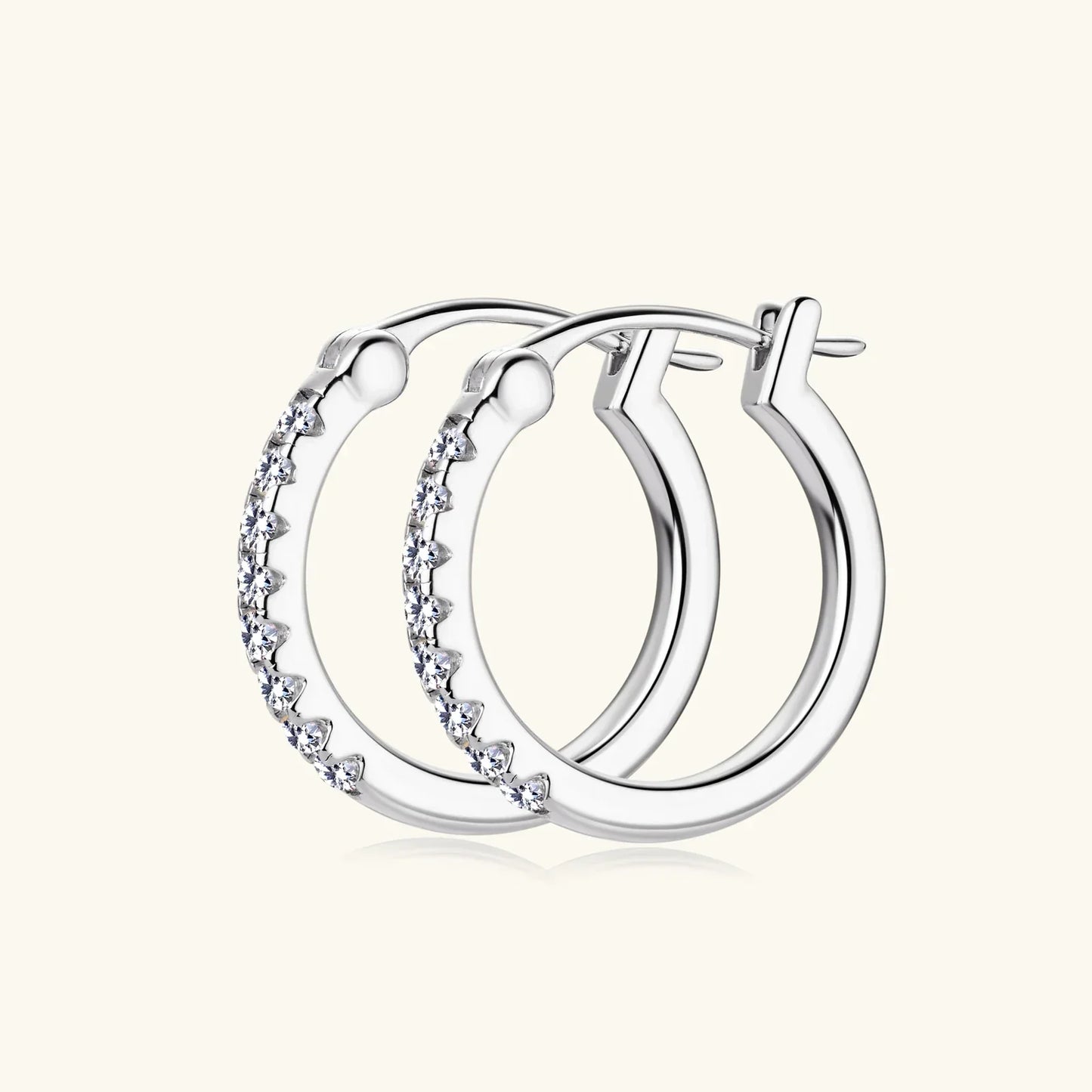 Hoops 1.8mm Moissanite Earrings For Women Real 925 Sterling Sliver Plated Yellow Gold Hoop Earring Fine Jewelry Christmas Gifts