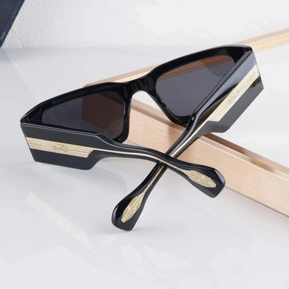 Handmade Thick Acetate Classical Sunglasses Rectangle Luxury Brand Design Style Top Quality Patchwork UV400 Unisex Gafas