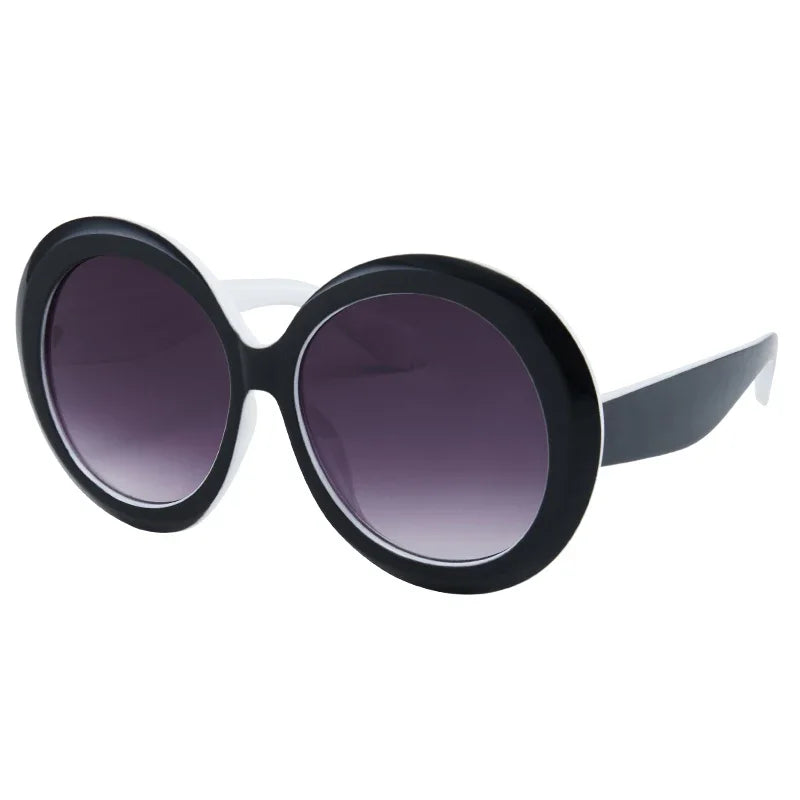 Retro Big Round Frame Sunglasses Lady Oversized Fashionable Street View Sunglasses Beach Resort Sunglasses