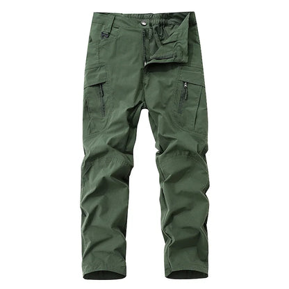 New Summer Men Thin Breathable Elastic Work Pants Outdoor Casual Sports Multi Pockets Cargo Pants Straight Tooling Trousers 3XL