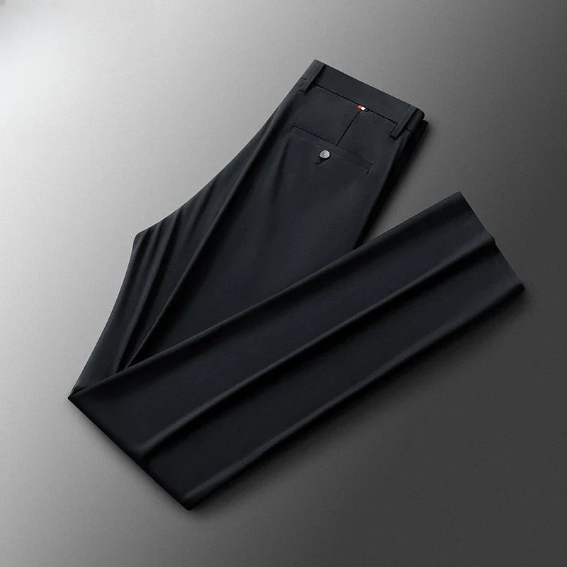 Brand Clothing 2026 Summer High Stretch Men's Casual Pants Quick Dry Business Straight Pants Thin Formal Suit Trousers Male 40