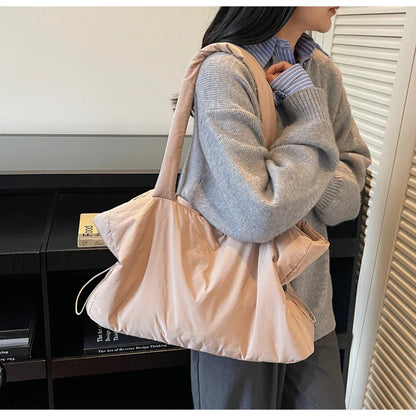 Fashion Winter Women Shoulder Bag Large Simple Shopping Commuting Bag Simple and Practical Textured Casual Versatile Tote Bag