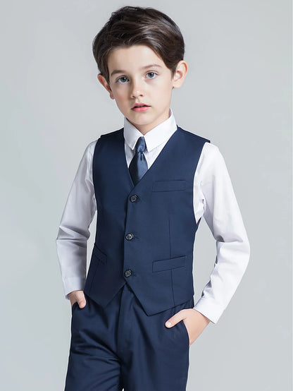 Boys Suit Vest Casual College Party Wedding Kids Vest Size 4-16Y