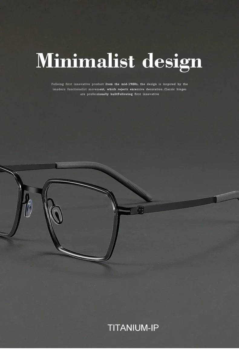Simple Geometric Polygon Fashion Pure Titanium Vintage Design Blue Light Protection Glasses Customizable Prescription 2715
