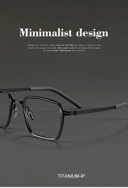 Simple Geometric Polygon Fashion Pure Titanium Vintage Design Blue Light Protection Glasses Customizable Prescription 2715