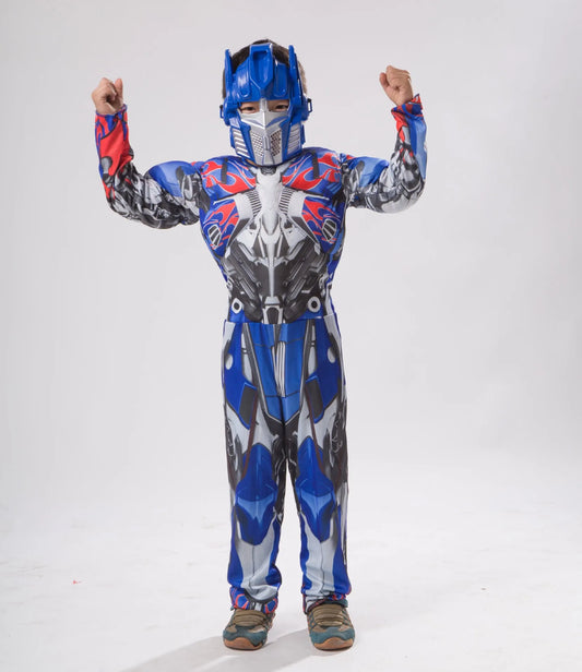 Halloween Boys Purim Optimus Muscle Prime Costume Robot Cars Jumpsuit Boy Superhero Book Week Child Fancy Dress