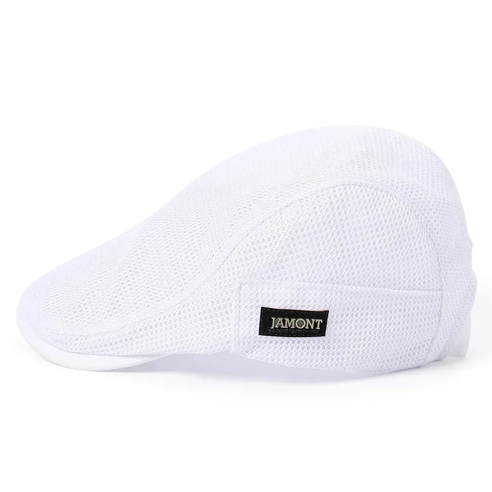 Summer Mens Hats Breathable Mesh Newsboy Caps Outdoor Baker Boy Boinas Cabbie Hat Fashion Driving Flat Cap For Women