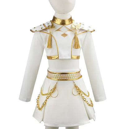 Girls Hip Hop Dance Outfit Set Multi Styles Crop Top Jacket Skirt Shorts Kids Jazz Stage Performance Costume