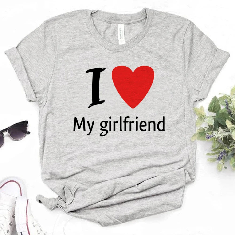 i Love My Girlfriend t shirt women manga tshirt female graphic Japanese funny clothing