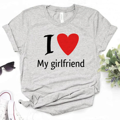 i Love My Girlfriend t shirt women manga tshirt female graphic Japanese funny clothing