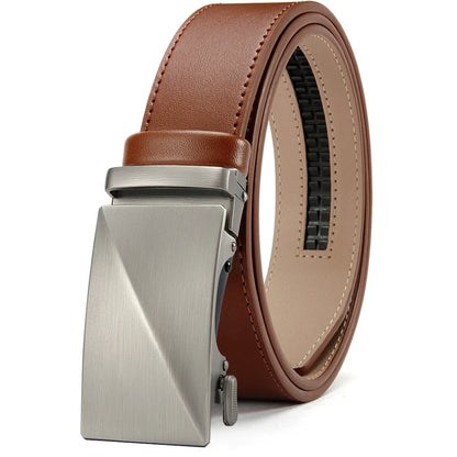 Brand Leather Belts for Men 115cm-135cm Automatic Belt with Ratchet Strap Top Quality Belts Luxury Belts for Men