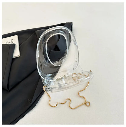 Acrylic Going Out Handbag Ins Famous Fashion Glossy Women's Dinner Bags Diagonal Span Wrist Bag Shoulder Messenger Bag