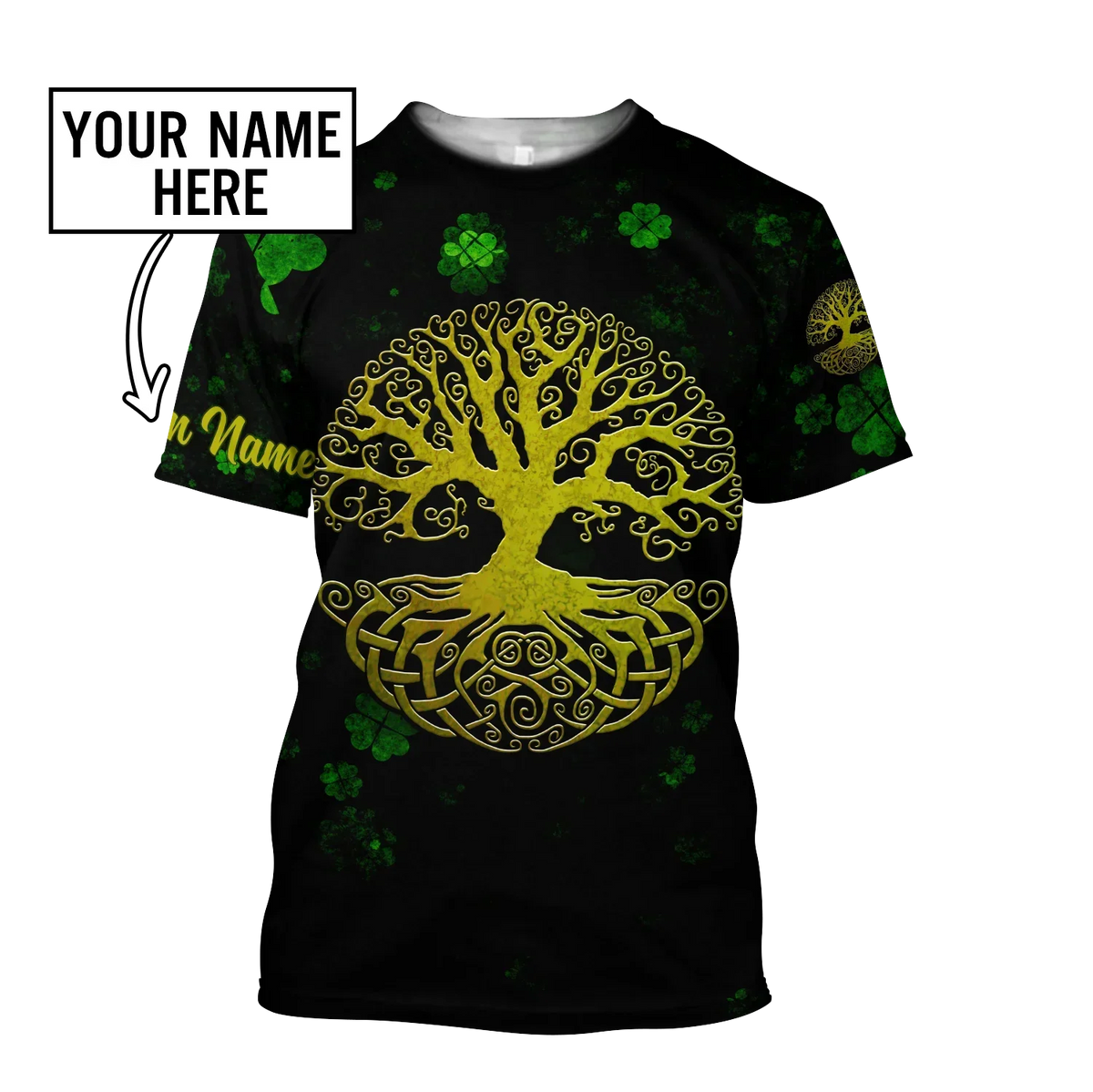2023 Summer New Printed Irish Celtic Men's and Women's T-shirt, Custom Name Short Sleeve Unisex Shirt, Harajuku Large Casual Sty