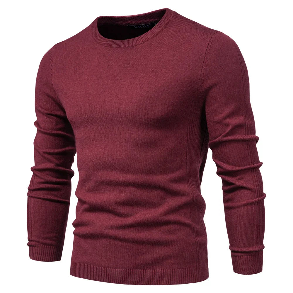 2021 New Winter Thickness Pullover Men O-neck Solid Color Long Sleeve Warm Slim Sweaters Men Men's Sweater Pull Male Clothing