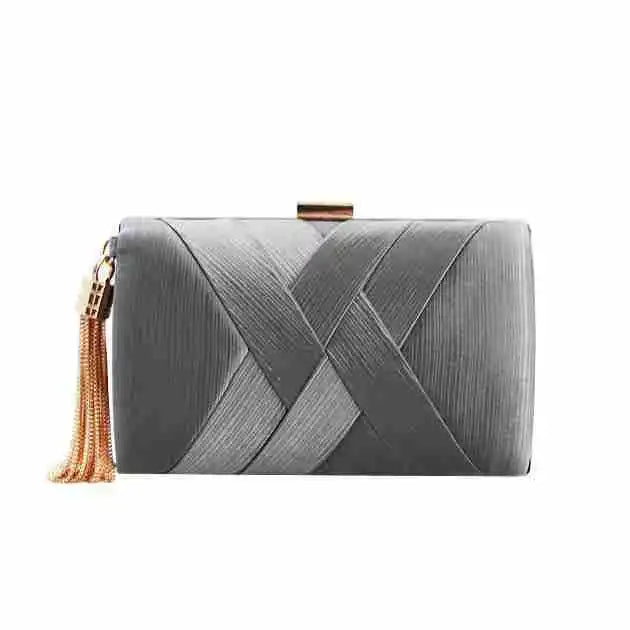 Silky Satin Tassel Banquet Bag, Women Elegant Chain Evening Clutch, Cheongsam Fashion Handbag