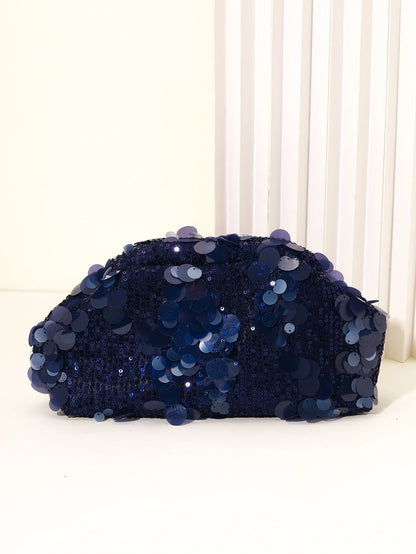 Dinner bag Fashion sequin messenger bag Women's simple handbag, large sequin clutch bag Versatile chain shoulder messeng  bag