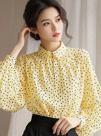 Spring French Polka Dot Shirt Women's Fashion Versatile