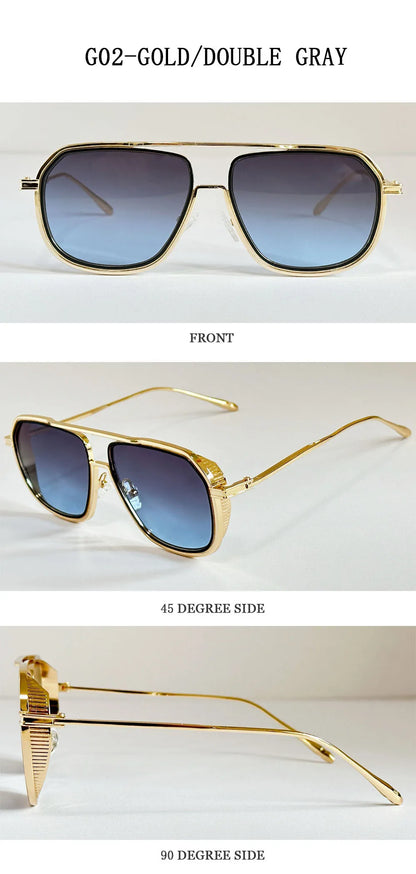 Fashion Sunglass Men Vintage Sunscreen Oversized Sunglasses Women Trendy Metal Glasses Gafas De Sol Hombre Lunette Soleil Femme