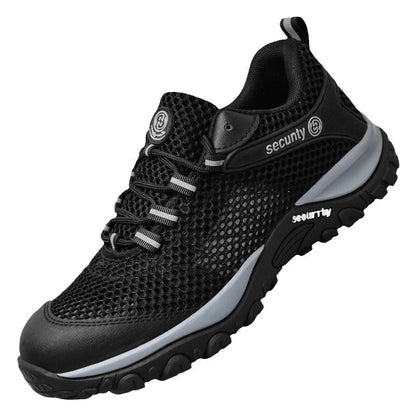 spring breathable work shoes summer mesh lightweight safety shoes steel toe work sneakers anti puncture industrial shoes for men