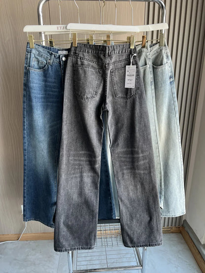 Z1975 straight height waist long jeans 2025 ETJ Autumn/Winter New Wash Product y2k Classic  Jeans for women