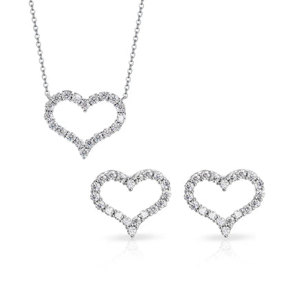 D Color Heart Shape Moissanite Diamond Jewelry Set for Women 925 Sterling Silver Pendant Necklace Stud Earrings Wedding Jewelry