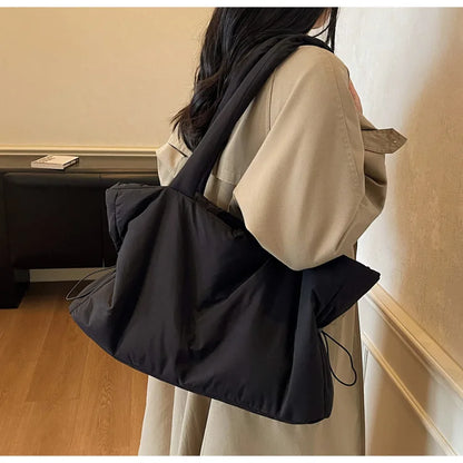 Fashion Winter Women Shoulder Bag Large Simple Shopping Commuting Bag Simple and Practical Textured Casual Versatile Tote Bag