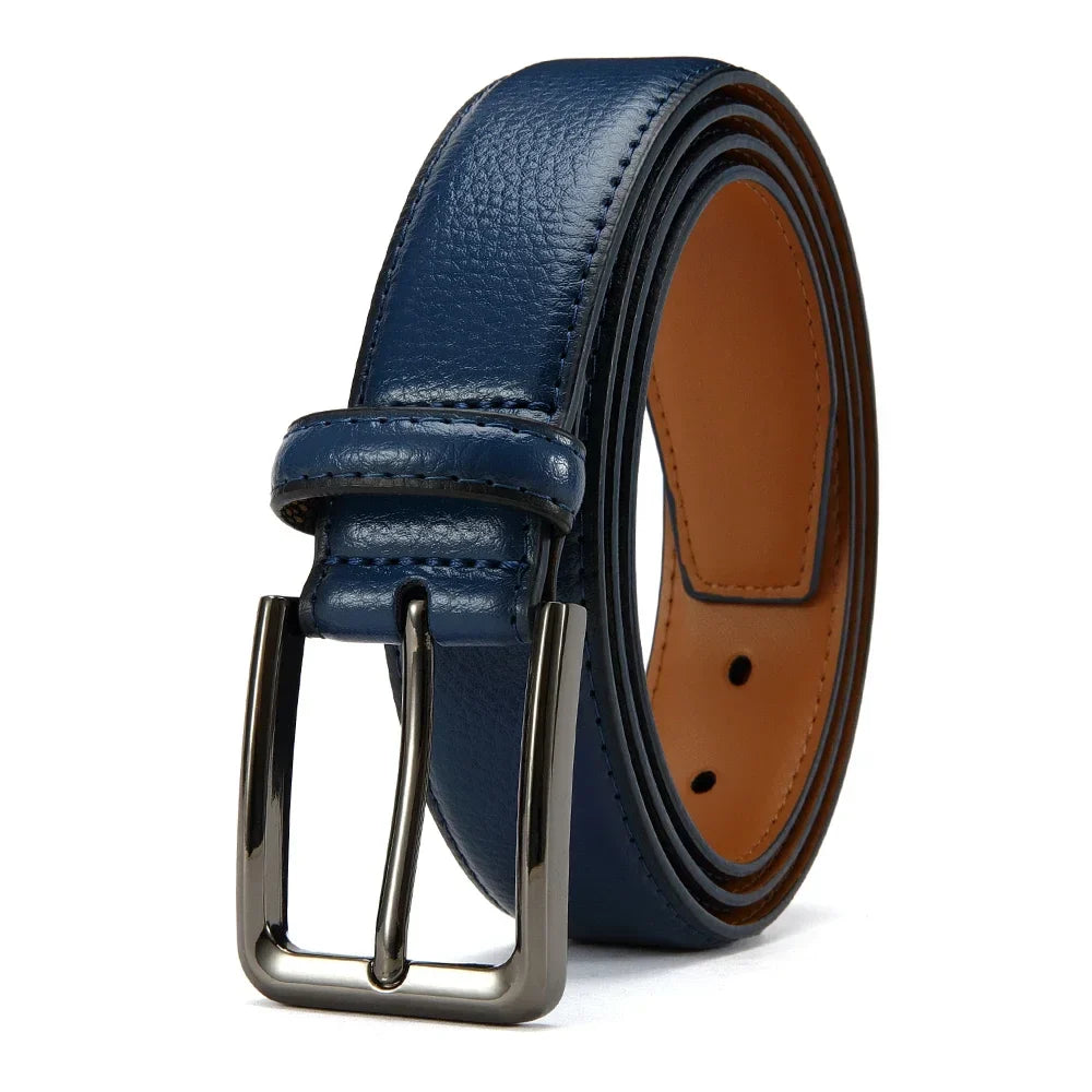 Men Belts High Quality Genuine Leather LONG Large Pin Buckle Metal Automatic Buckle Male Belts Strap Mal 115cm 135cm Size