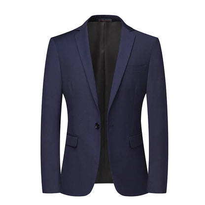 2026 New Arrival Men's Solid Navy Blue  black Blazer Single Breasted Formal Suit Jacket