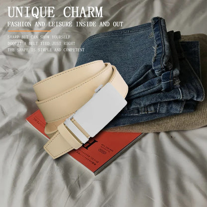 Men's High-quality Buckle Jeans Cowhide Casual Belt Business Denim Belt Men's Fashion Designer 2025 New Style