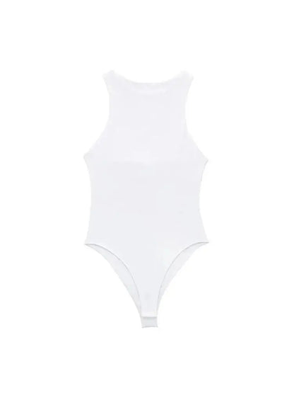 Women Fashion With Halter Neck Skinny Bodysuit Sexy Sleeveless Snap-button Female Playsuits Mujer