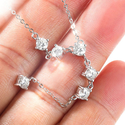 4mm Tassel Necklace Moissanite Pendant Round Cut Sparkling Neck Chain Girls Christmas Gift 925 Sterling Silver Plated 18K
