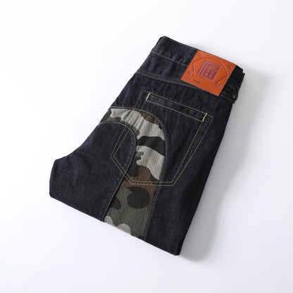 Men Embroidery Denim Shorts Black Hiphop Jeans Pants Cherry Blossom Dragon Totem Washed Zipper Cotton Summer cherry blossoms 024