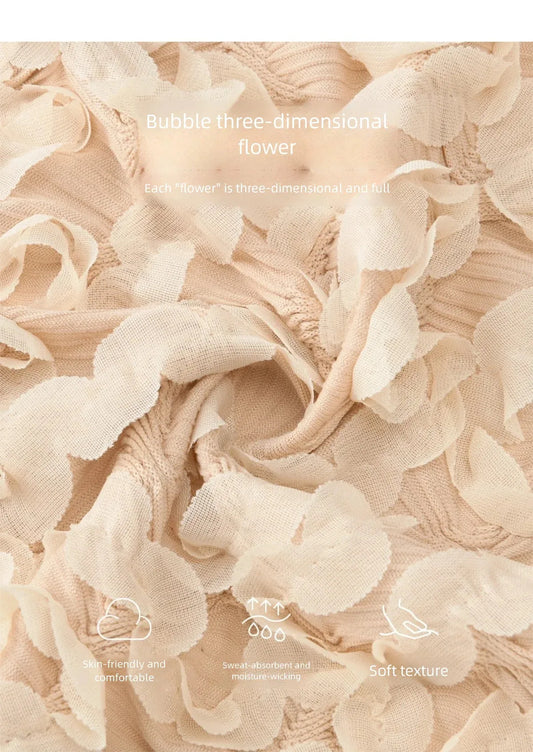 Women's Cherry Blossom Pink 3D Petal Camisole Tank Top 2026 Summer New Spaghetti Strap Ruffle Hem Inner Vest MXF16D2373