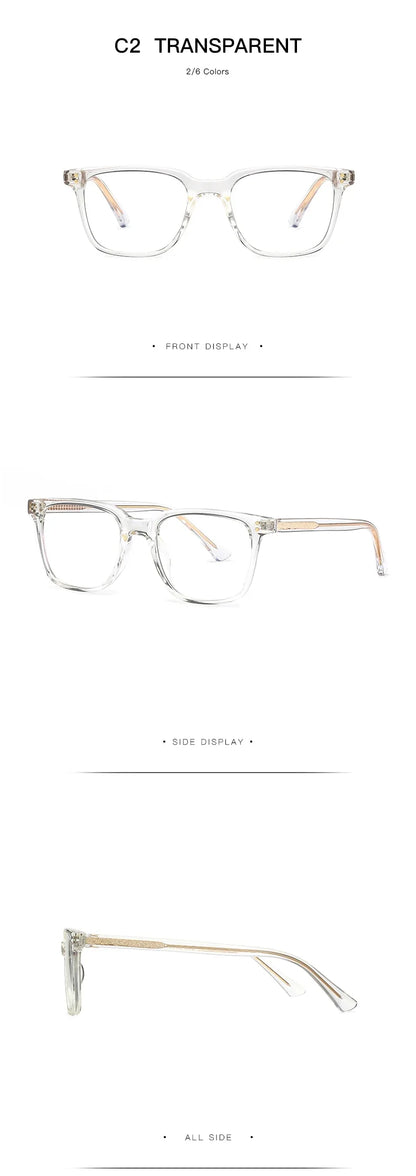 Men's Square Classic Eyeglass Frames Myopia Hyperopia Anti-Blue Light Reading Glasses Customizable Prescription PFD2082