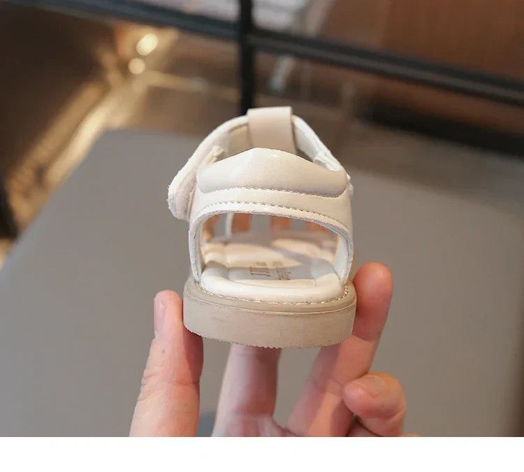 Summer Baby Girls Sandals Pu Leather Cartoon Strawberry Children's Beach Sandals Cowhide Non-slip Sole Kids Shoes