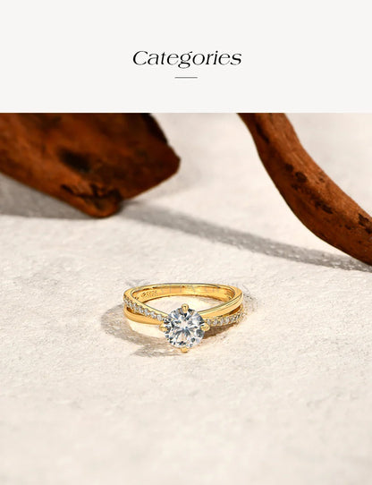 Bague de mariage classique en Moissanite ATTAGEMS, quatre griffes, en argent sterling 925, bijoux pour femme, bande de fiançailles de haute qualité